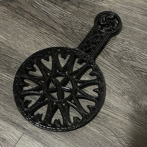 Large Black Cast Iron Trivet